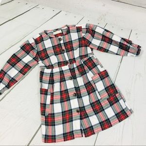 Zara Kids girls plaid flannel fall dress size 7